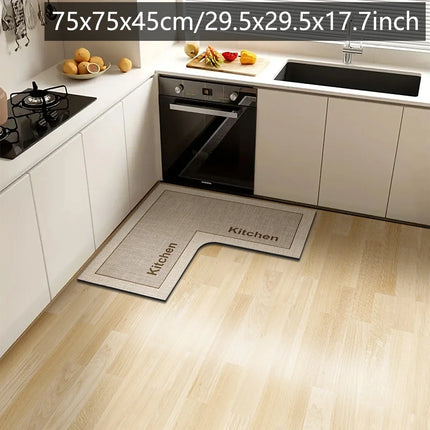 L-Shaped Non-Slip Absorbent Floor Mat