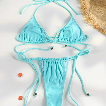 Triangle Thong Bikini Set