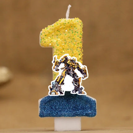 Robot Car Number Birthday Candles