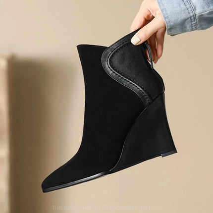 Women's Pointed-Toe Wedge Ankle Boots