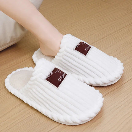 Warm Corduroy Winter Slippers