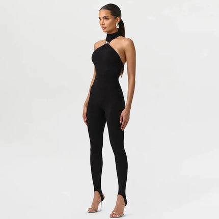 Women's Halter-Neck Backless Bodysuit
