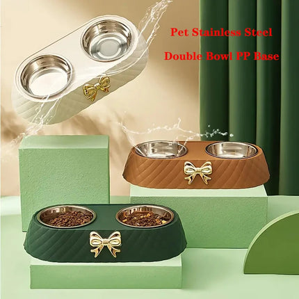 Double Pet Food Bowl
