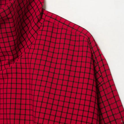 Women's Red Plaid Bomber Jacket