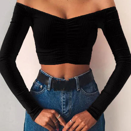 Off-Shoulder Long-Sleeve Top