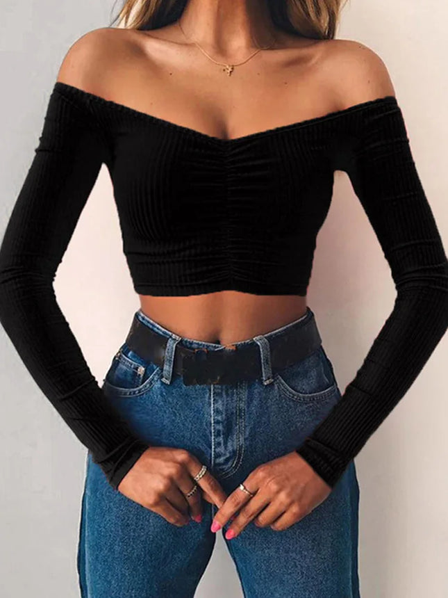 Off-Shoulder Long-Sleeve Top