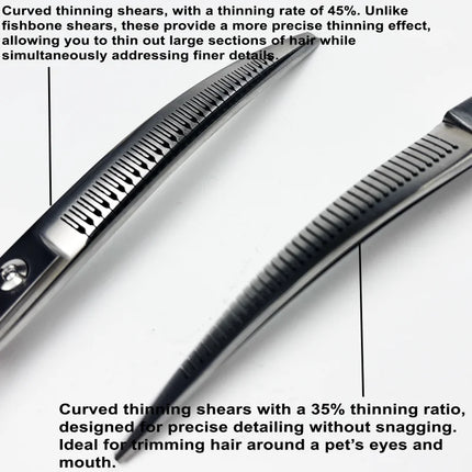 8-Inch Curved Pet Grooming Scissors
