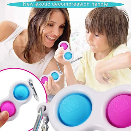 2-Piece Bubble Music Keychain Fidget Set