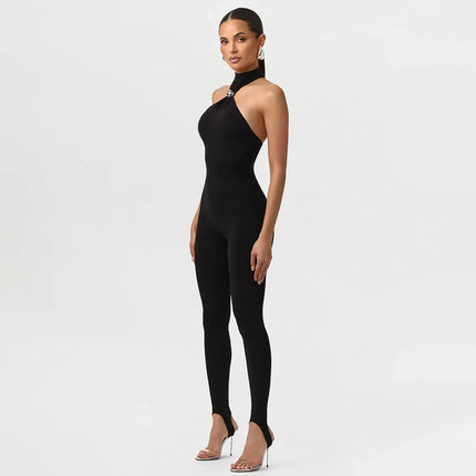 Women's Halter-Neck Backless Bodysuit