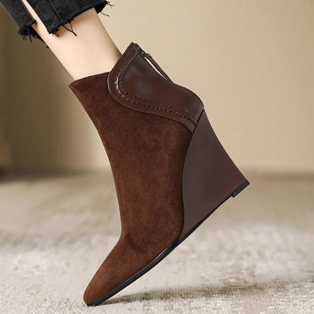 Women's Pointed-Toe Wedge Ankle Boots