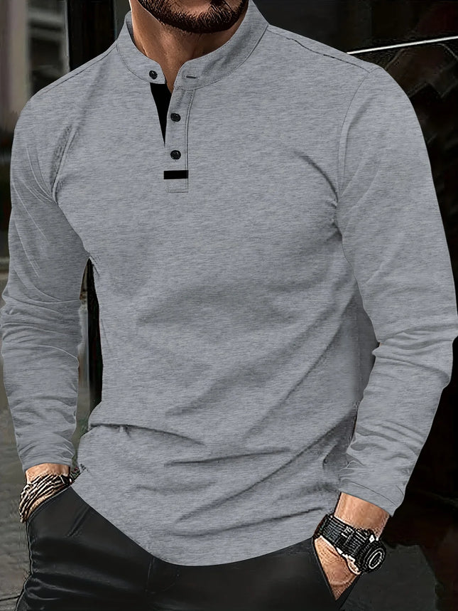 Men’s Round-Neck Casual Polo Shirt