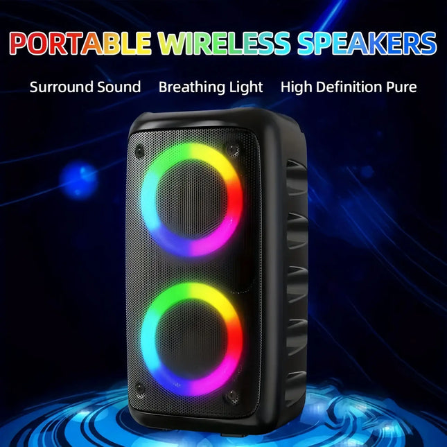 Portable Karaoke Bluetooth Speaker with LED Lights