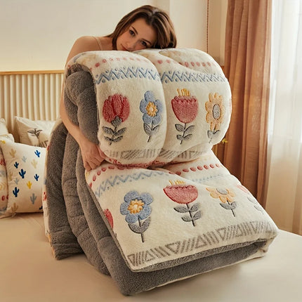Thick Flannel Fleece Winter Quilt