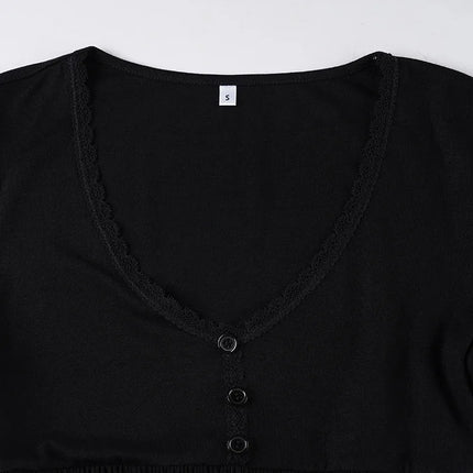 Women's Lace Trim V-Neck Top