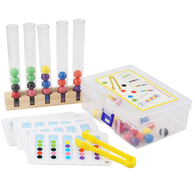 Color Sorting Beads and Test Tube Educational Game for Kids