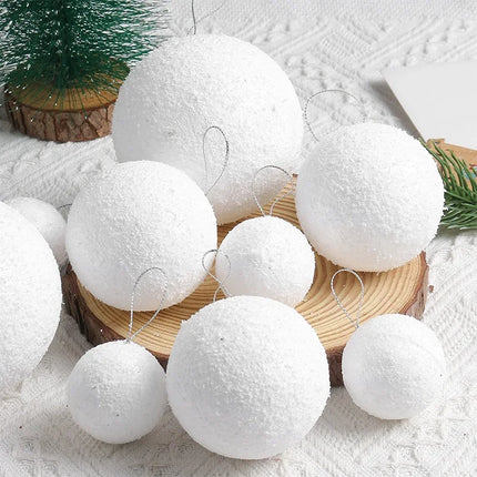 White Christmas Tree Baubles Set