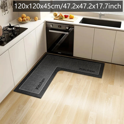 L-Shaped Non-Slip Absorbent Floor Mat
