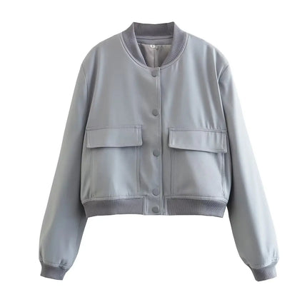 Women's V-Neck Bomber Jacket