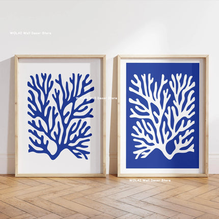 Retro Blue Sardine Canvas Poster