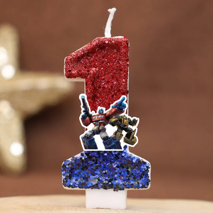 Robot Car Number Birthday Candles