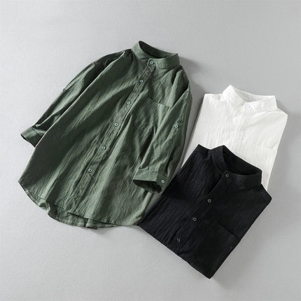 Men’s Stand-Collar Casual Shirt