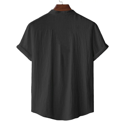 Men's Cotton Linen Henley T-Shirt