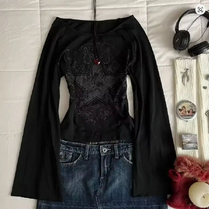 Women's Y2K Grunge Graphic Long Sleeve T-Shirt