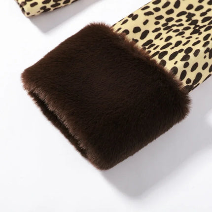 Women's Leopard Print Fur Jacket