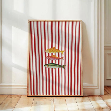 Pink Sardine Canvas Wall Art