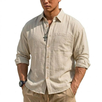 Men’s Long-Sleeve Linen Shirt