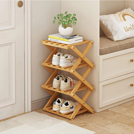 Foldable Bamboo Shoe Rack