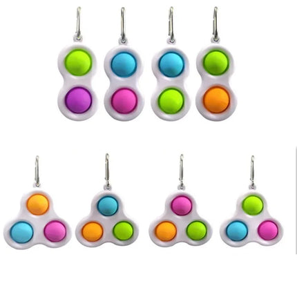 2-Piece Bubble Music Keychain Fidget Set