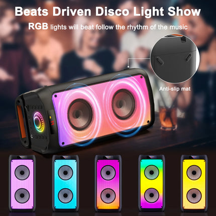 Portable Karaoke Speaker with LED Lights