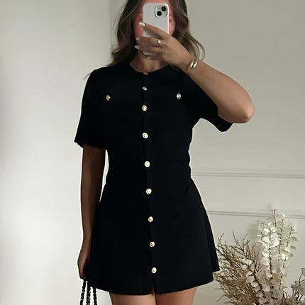 White Ribbed Knitted Mini Dress