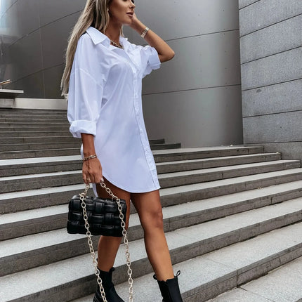 Long-Sleeve Button-Front Shirt Dress