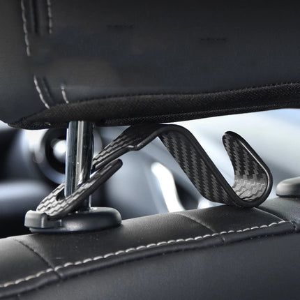 Carbon Fiber Car Headrest Hooks – 4 Pieces