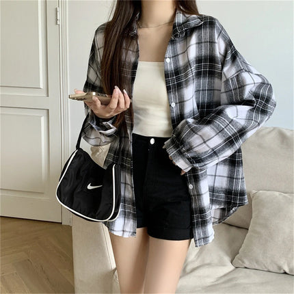 Women's Plaid Button-Up Shirt