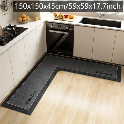L-Shaped Non-Slip Absorbent Floor Mat