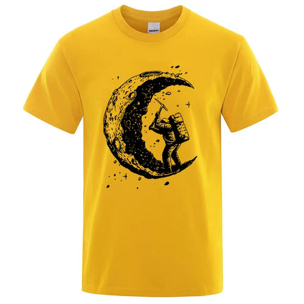 Men's Moon Print Cotton Blend T-Shirt