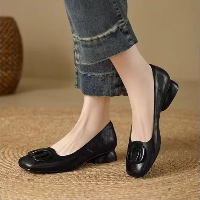 Women's Square-Toe Block Heel Pumps
