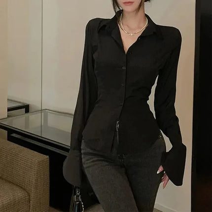 Women's White Bell Sleeve Blouse