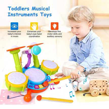 Kids Drum Set with Microphone