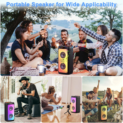 Portable Karaoke Speaker with LED Lights