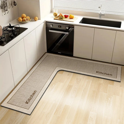 L-Shaped Non-Slip Absorbent Floor Mat