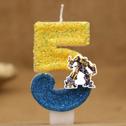Robot Car Number Birthday Candles