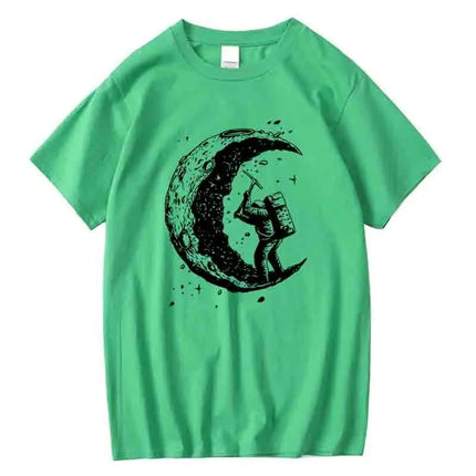 Men's Moon Print Cotton Blend T-Shirt