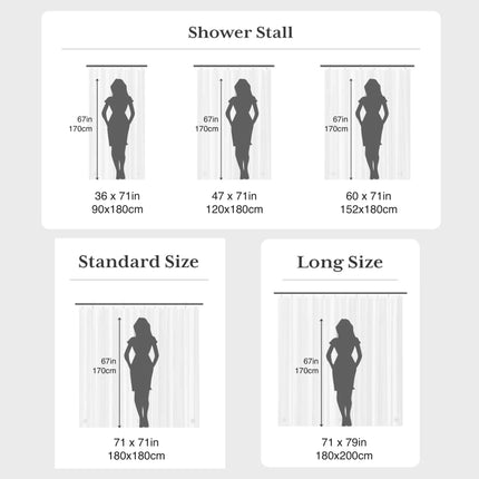 Leaf Pattern Plastic Shower Curtain