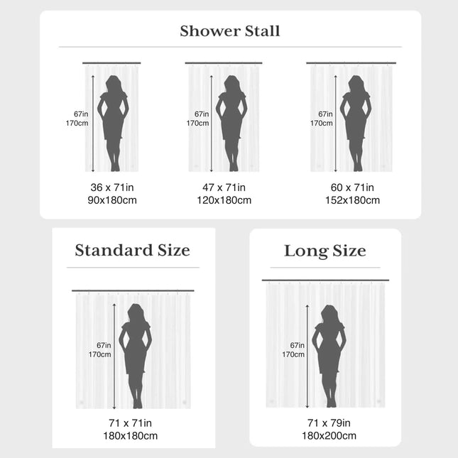 Leaf Pattern Plastic Shower Curtain