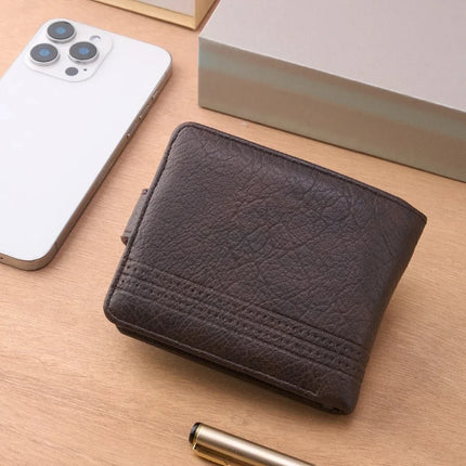 Slim Zipper Leather Wallet