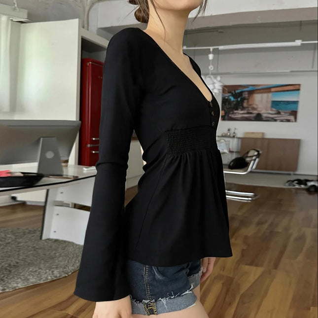 Women's Lace Trim V-Neck Top